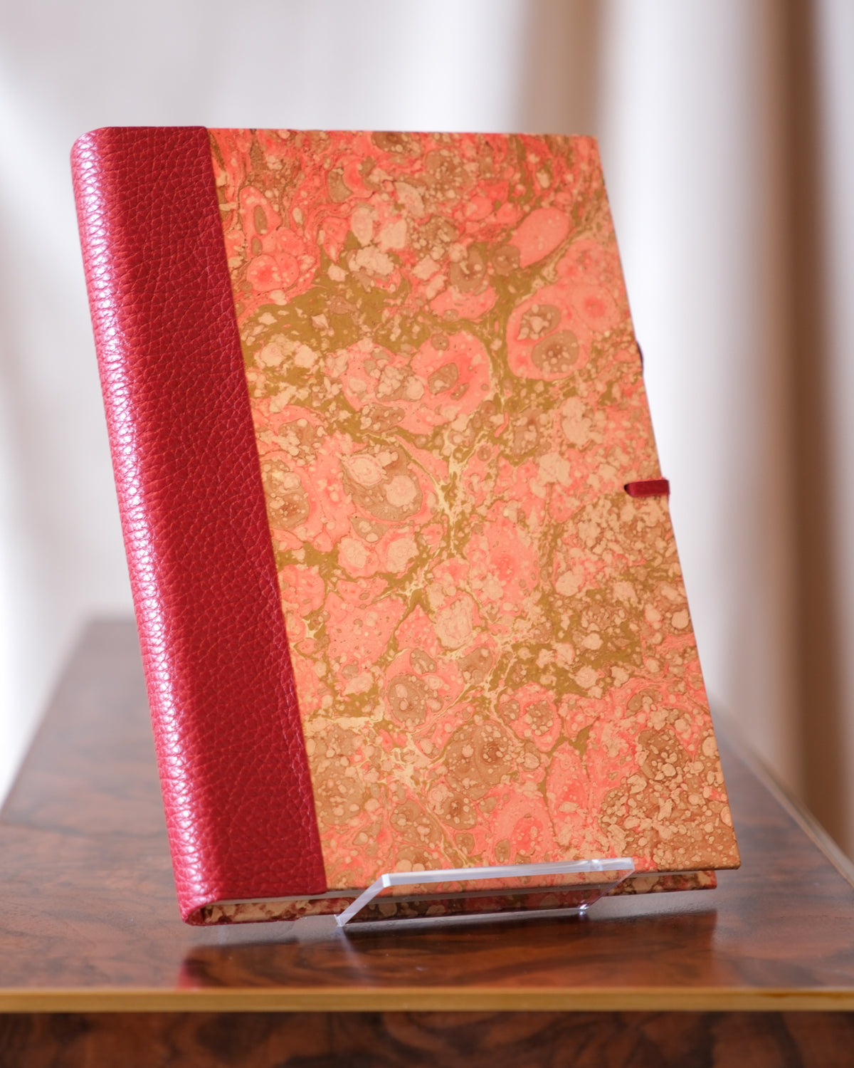 Notebook, Leather and Marbled Paper — half-bound by Giulio Giannini e Figlio, Florence