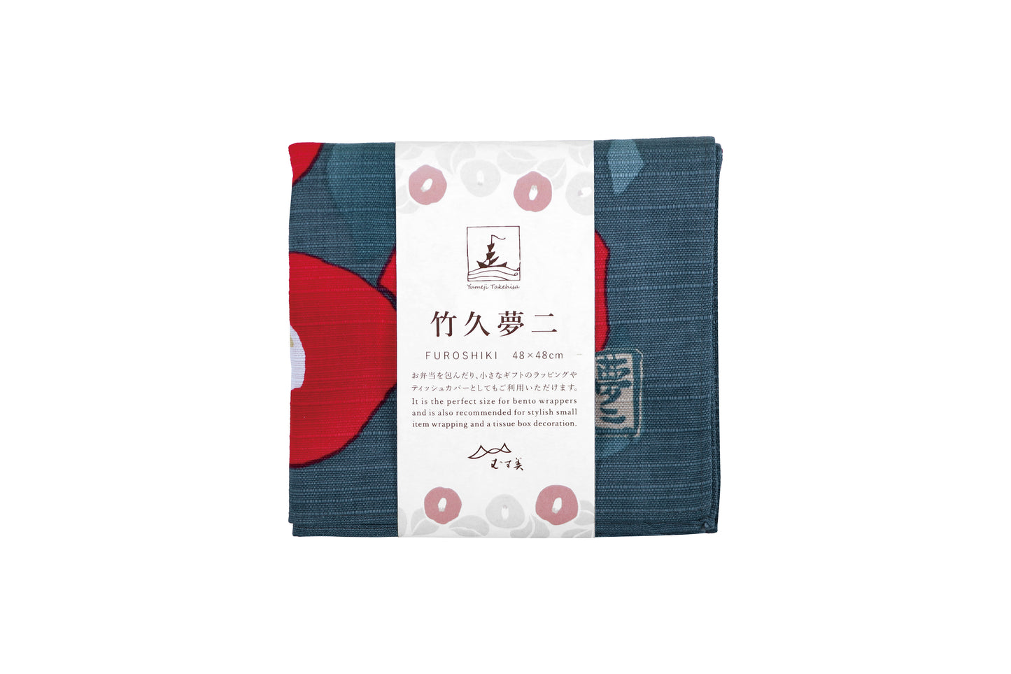 Furoshiki: Yumeji Takehisa, Camellia, Blue Rat