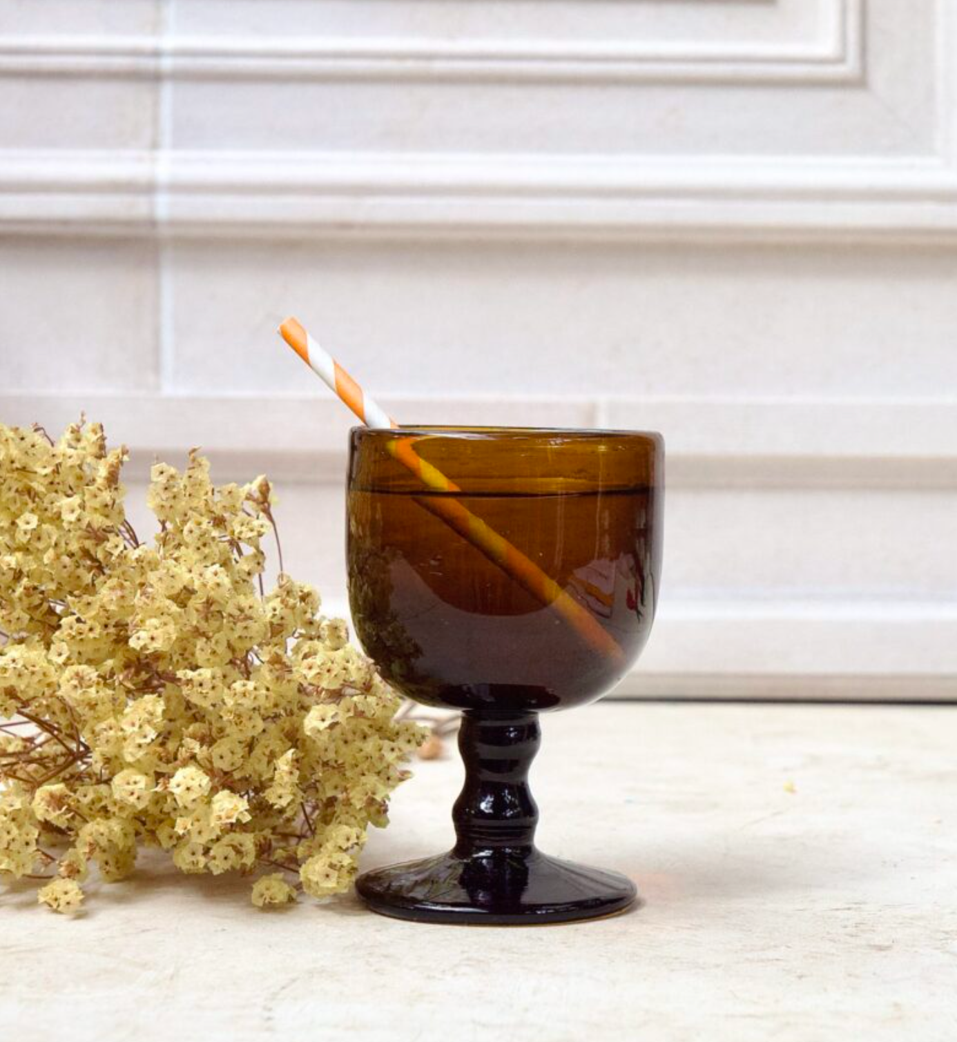 Red Wine Glass Dark Brown
