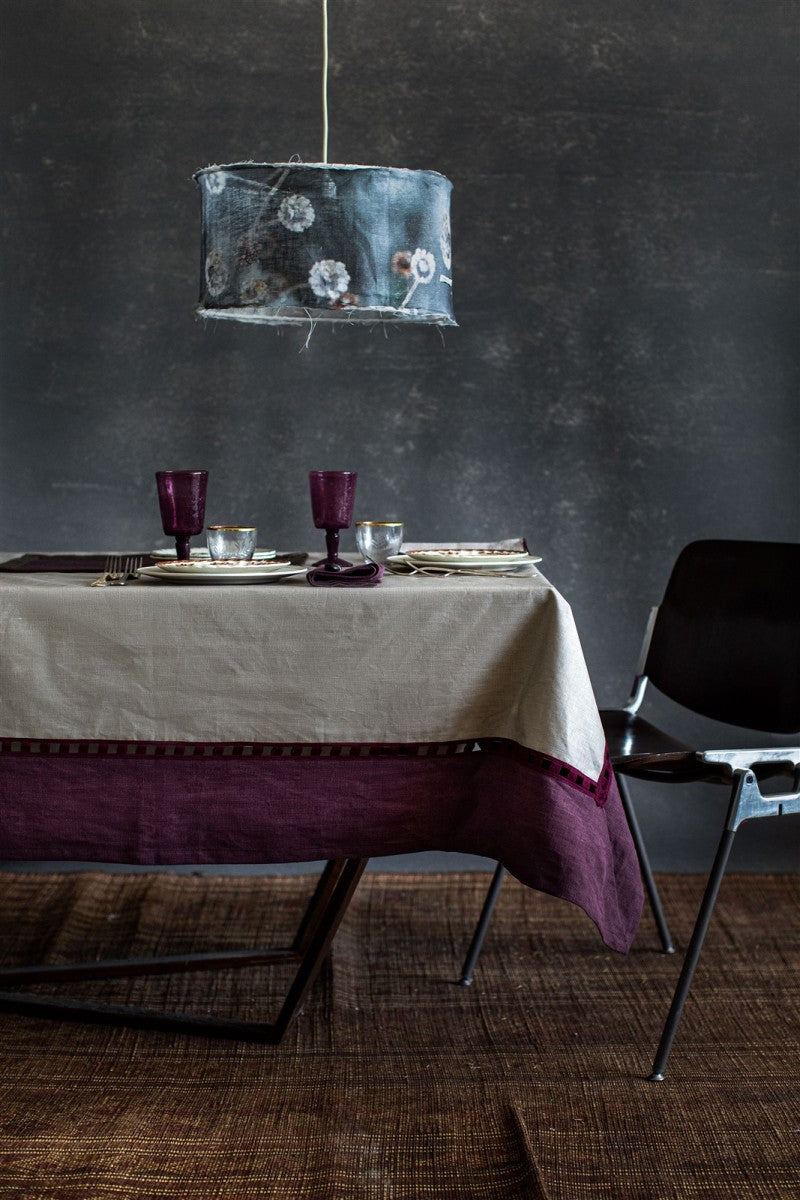 Riviera tablecloth - Sabbia-Bordeaux-Pruno
