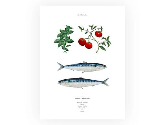 Poster:  La recette des Sardines à la Provencale