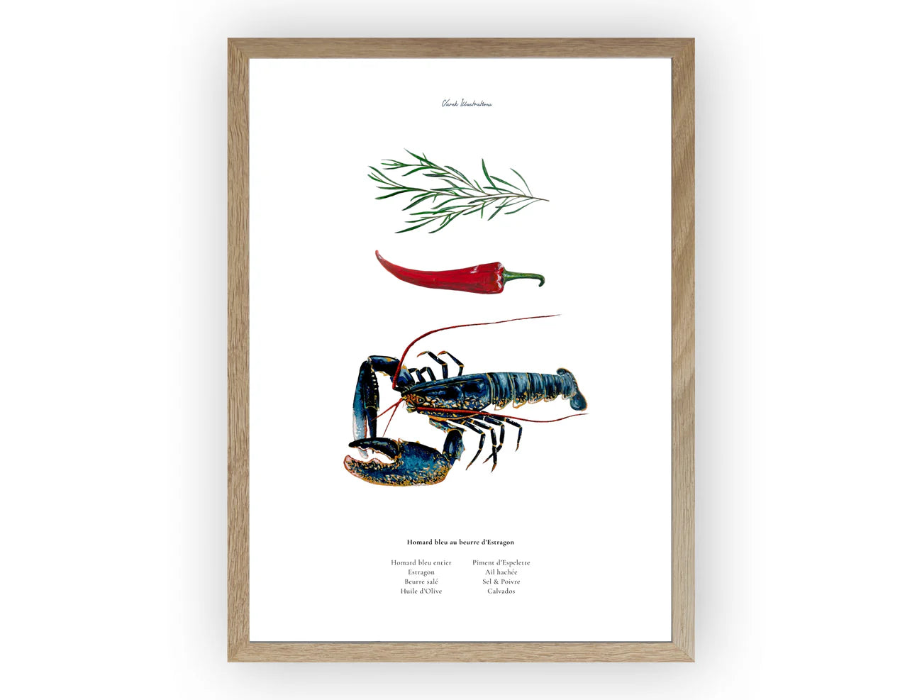 Poster:  La recette du Homard au Beurre d'Estragon
