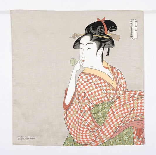 Furoshiki: Ukiyo-e | A Woman Playing A Poppin