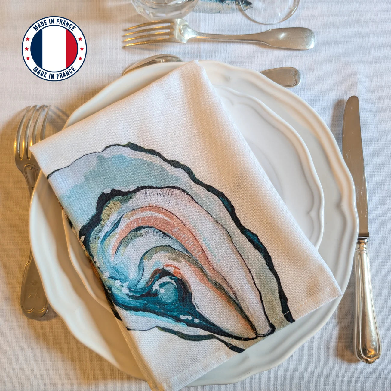 Napkin set of 4: La Marée Nacrée