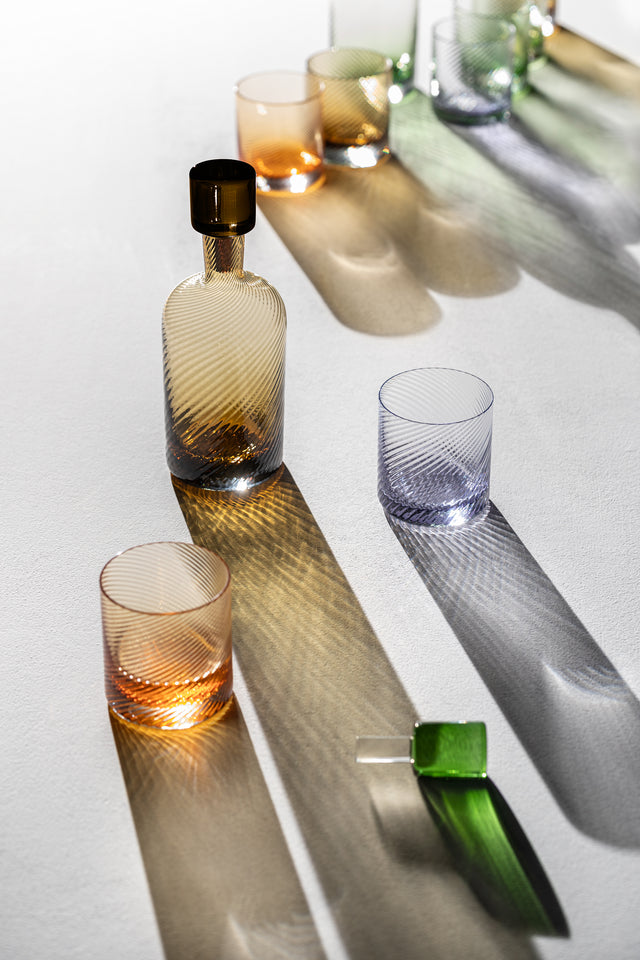 Borealis bottle and tumbler set — mouth-blown glass by NasonMoretti, Murano