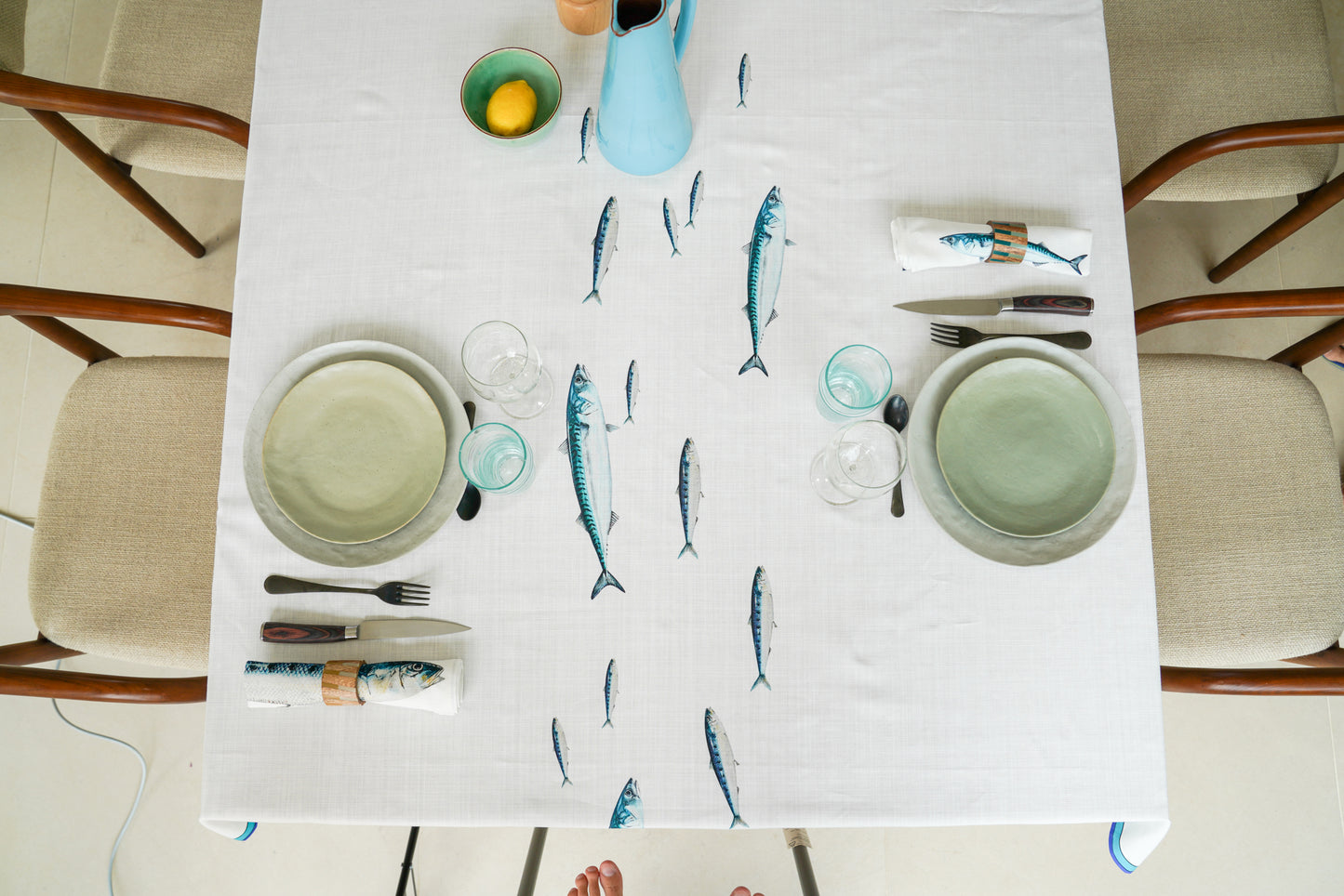 Tablecloth: Banc de sardine & maquereau