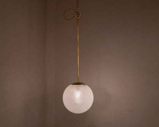 Carlo Scarpa for Venini reticello glass pendant, c.1970s