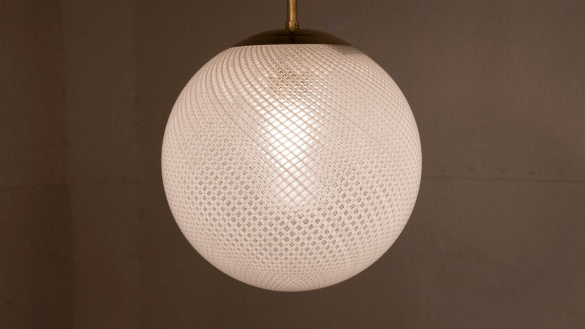 Carlo Scarpa for Venini reticello glass pendant, c.1970s