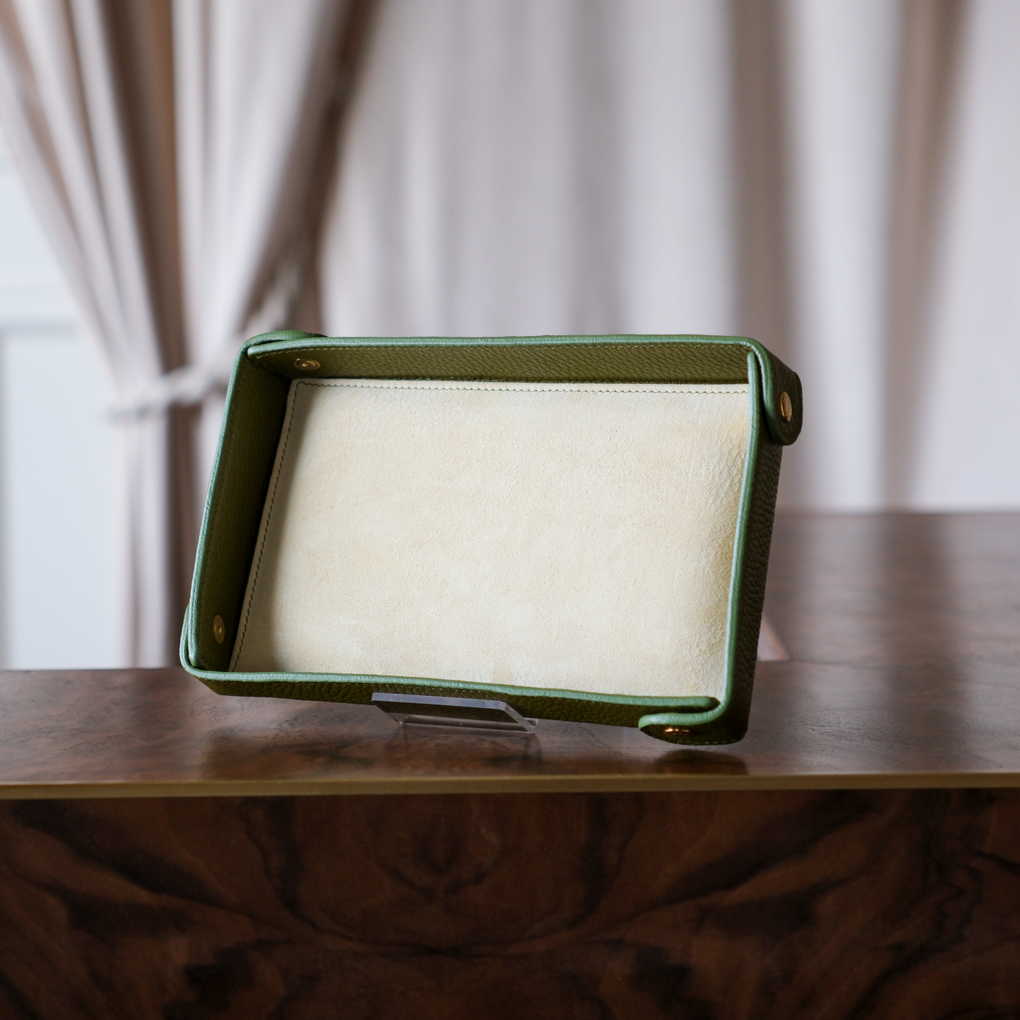 Contemporary leather valet tray