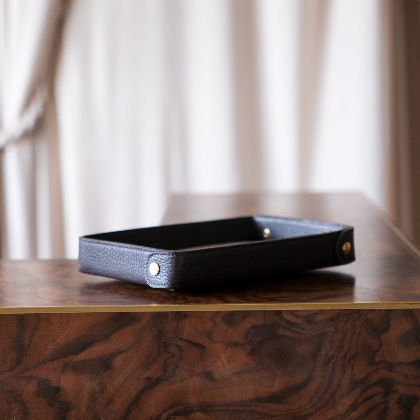 Contemporary leather valet tray