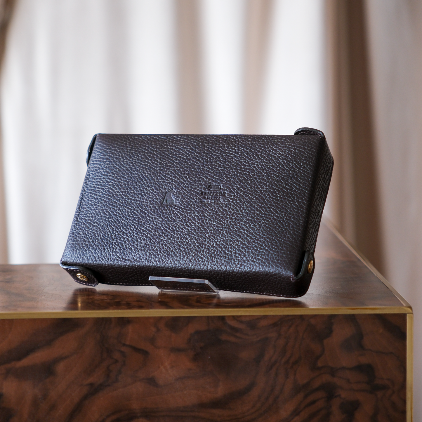 Contemporary leather valet tray