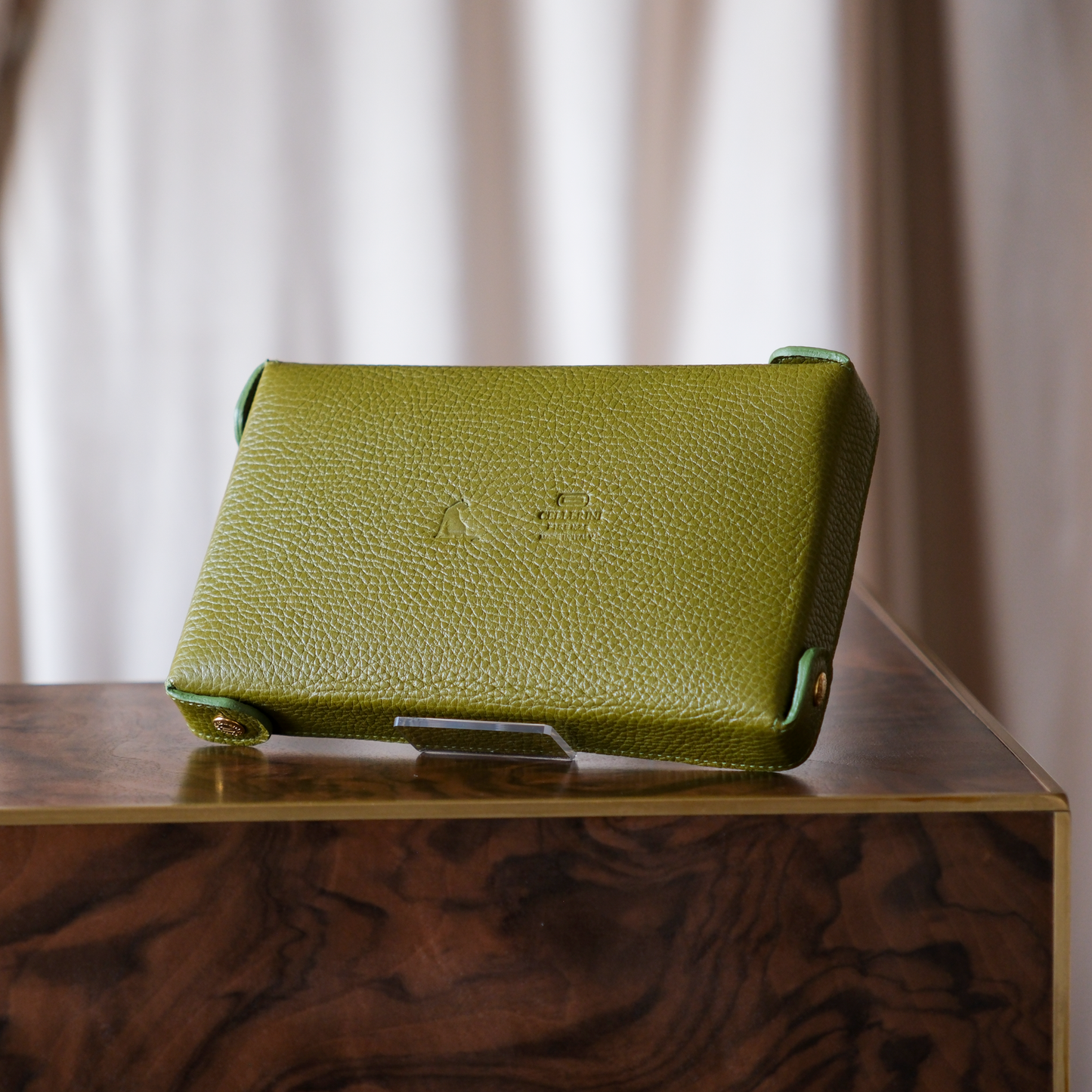 Contemporary leather valet tray