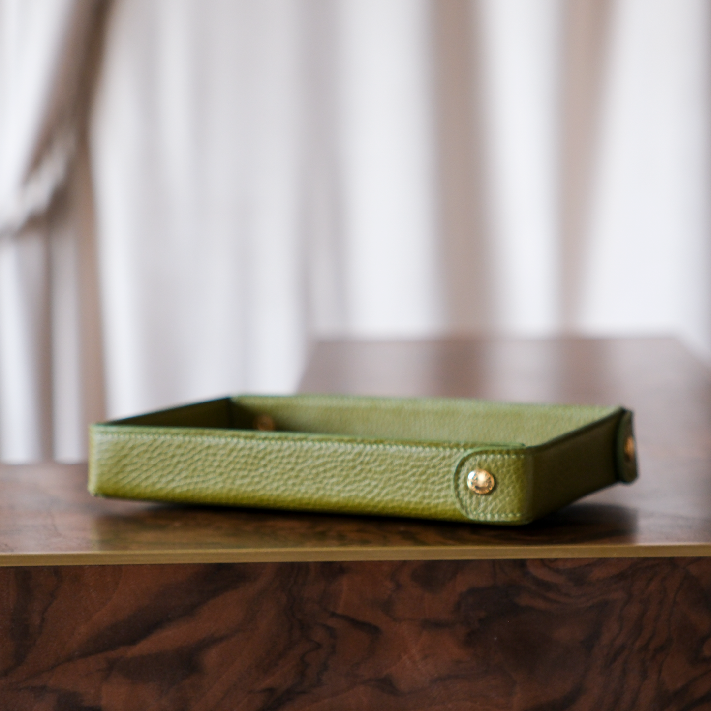 Contemporary leather valet tray
