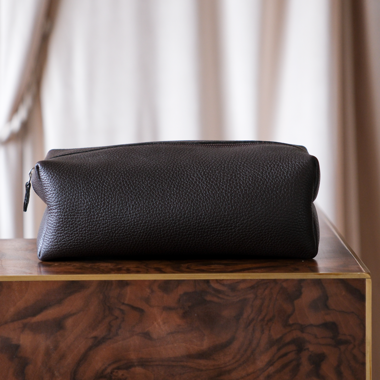 Leather toiletry bag