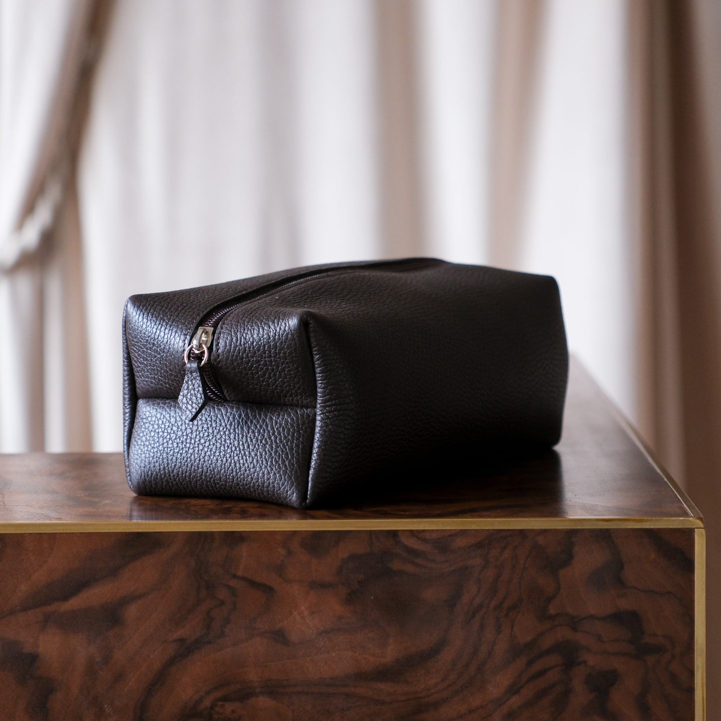 Leather toiletry bag
