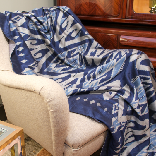Silk Throw: Organ (blue)