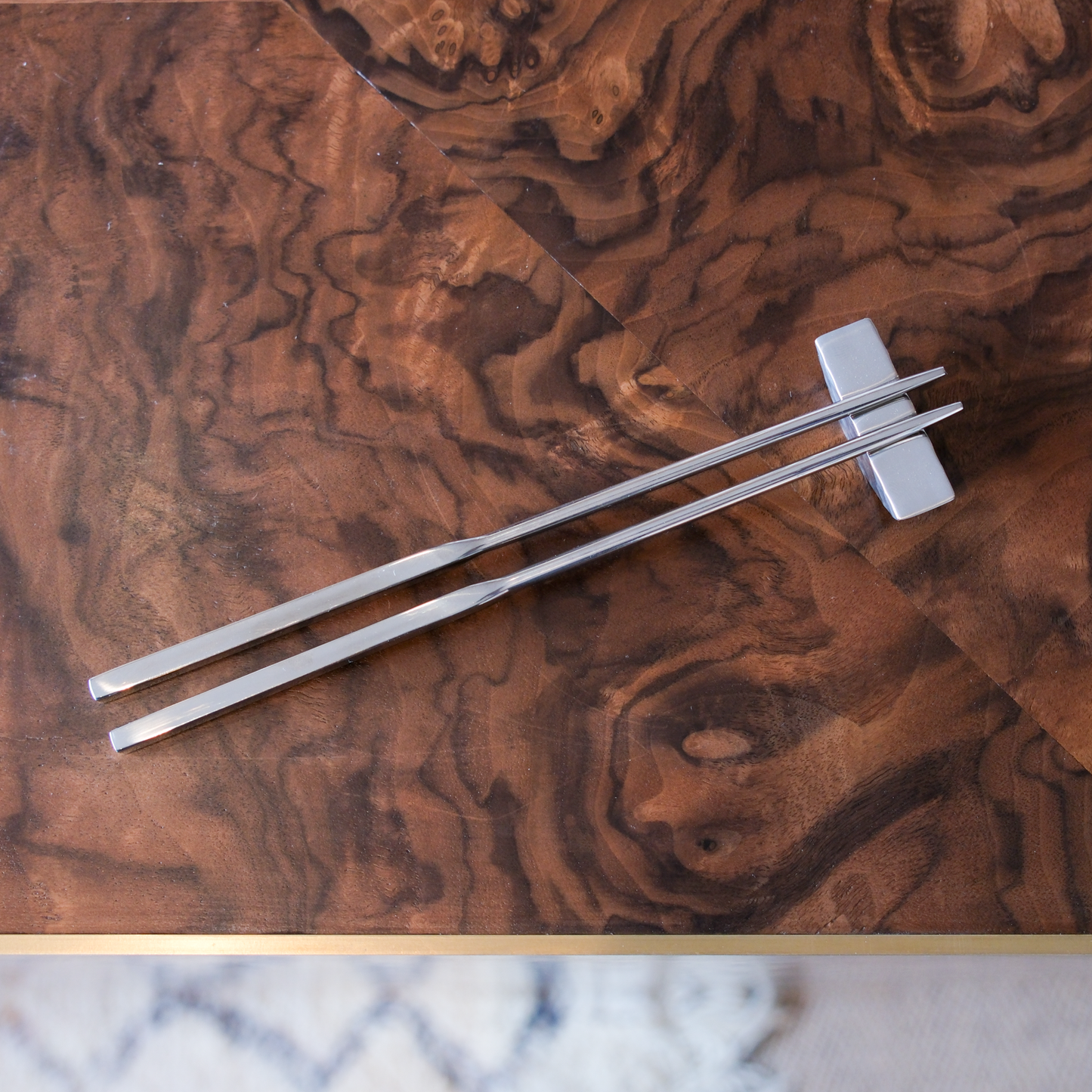 Stainless steel chopstick rest