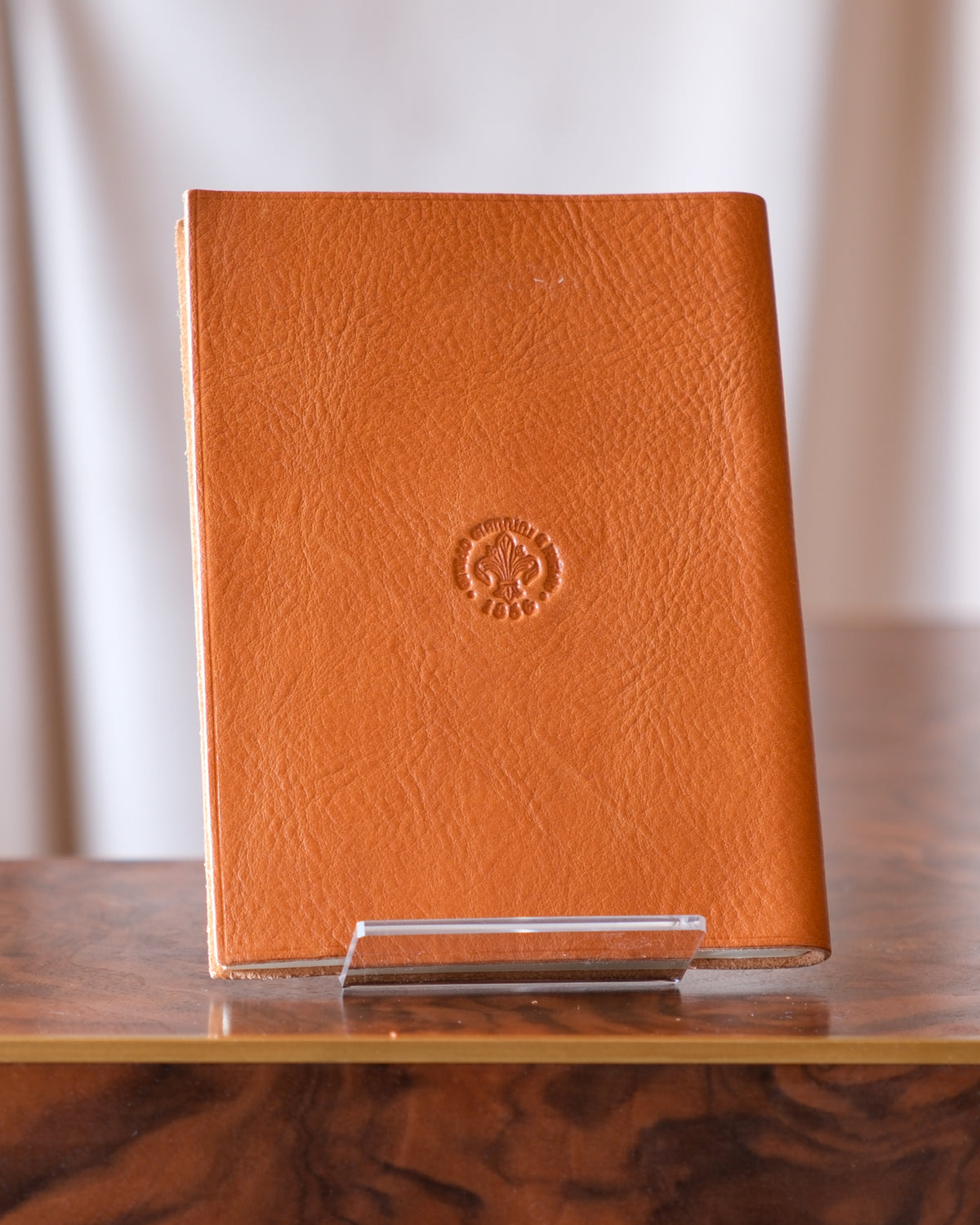 Leather notebook, Klimt — natural-tanned Florentine leather with hand-marbled edges by Giulio Giannini e Figlio, Florence