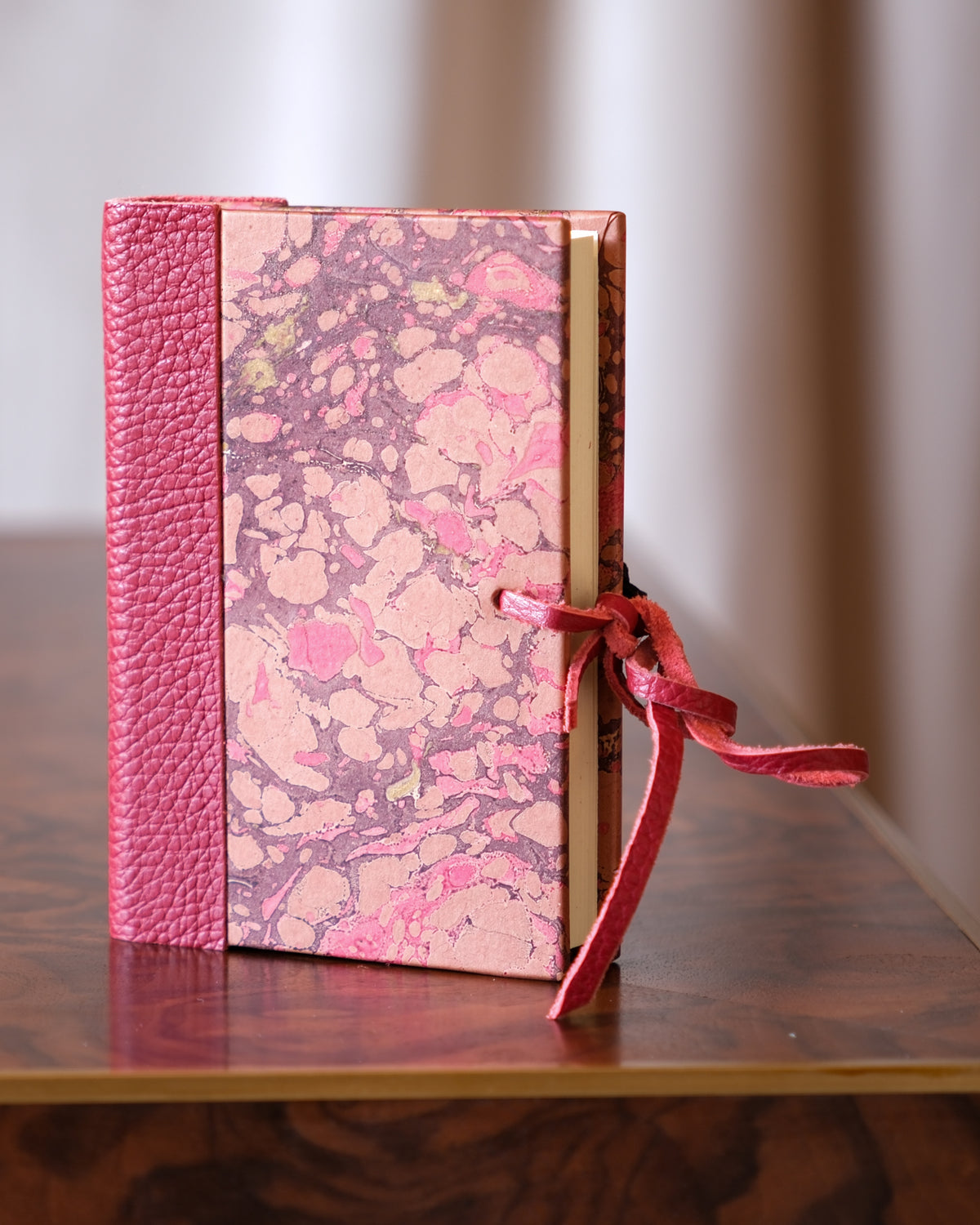 Notebook, Leather and Marbled Paper — half-bound by Giulio Giannini e Figlio, Florence