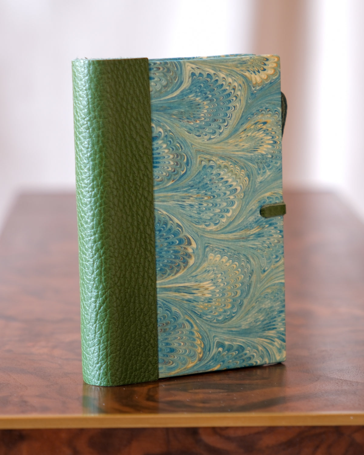 Notebook, Leather and Marbled Paper — half-bound by Giulio Giannini e Figlio, Florence