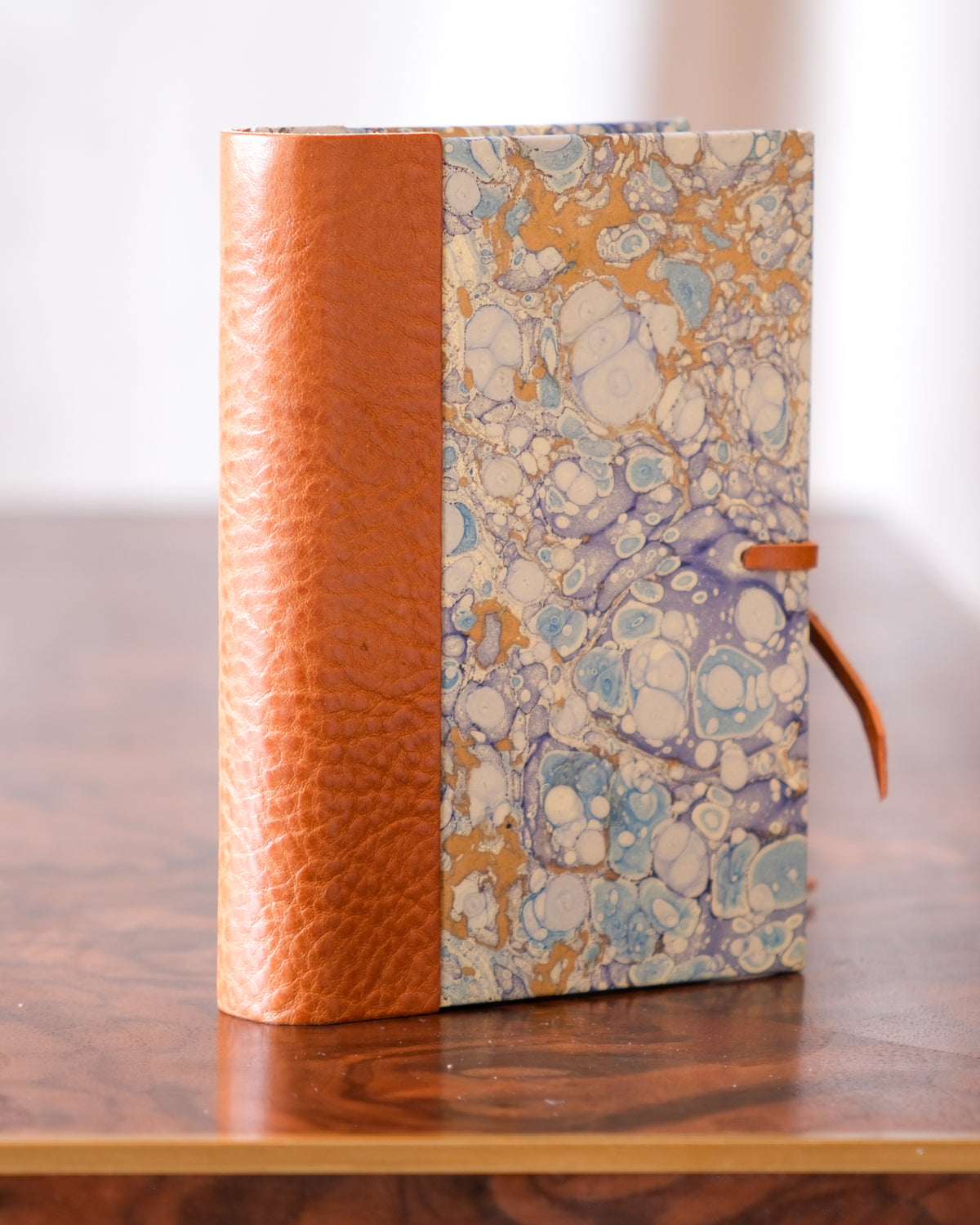 Notebook, Leather and Marbled Paper — half-bound by Giulio Giannini e Figlio, Florence