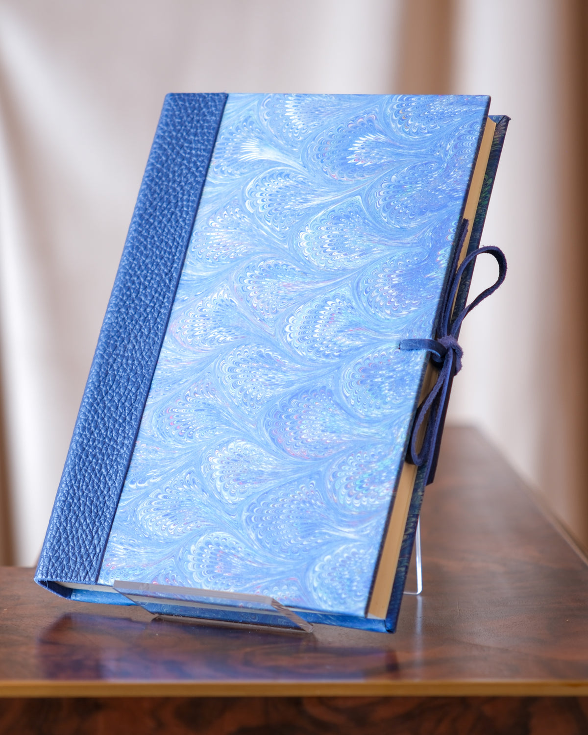 Notebook, Leather and Marbled Paper — half-bound by Giulio Giannini e Figlio, Florence