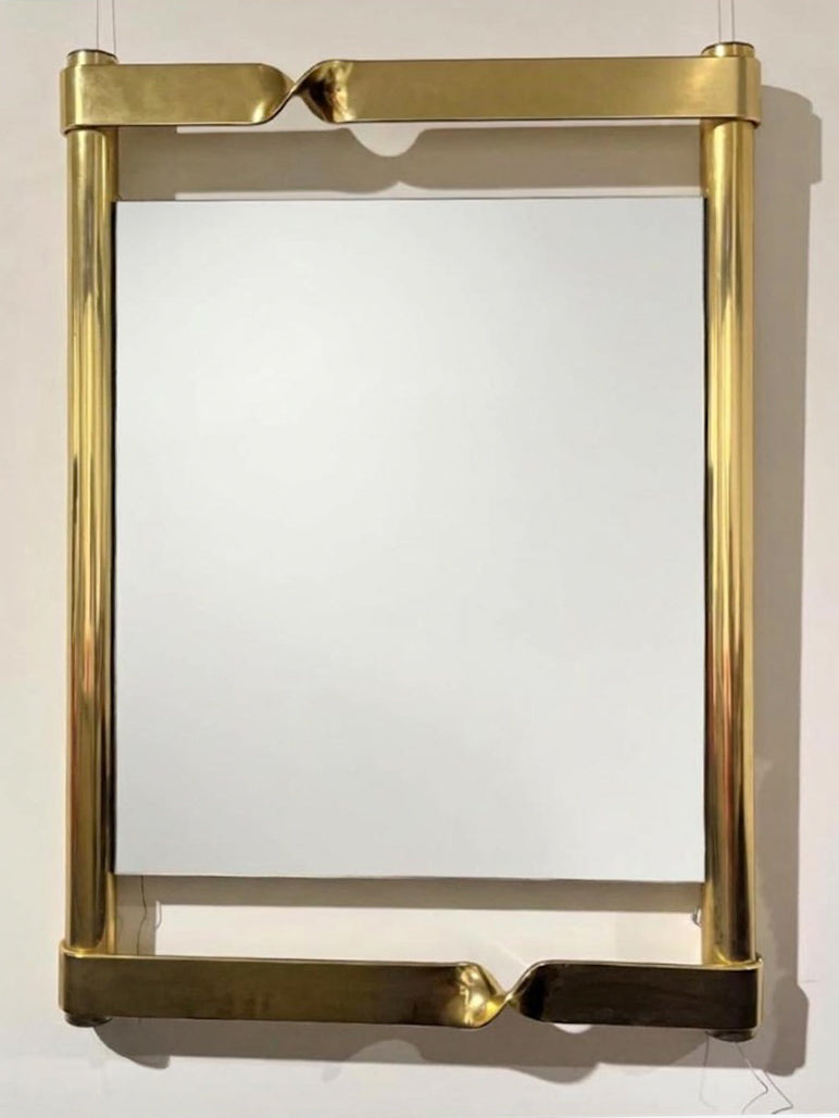 Luciano Frigerio - Wall Mirror in Twisted Brass, c.1970
