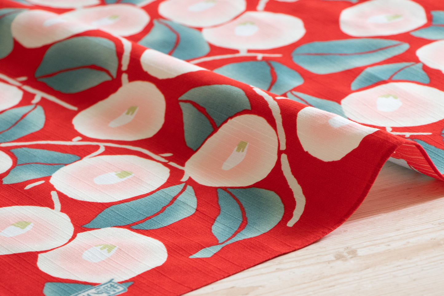Furoshiki: Yumeji Takehisa, Camellia, Red