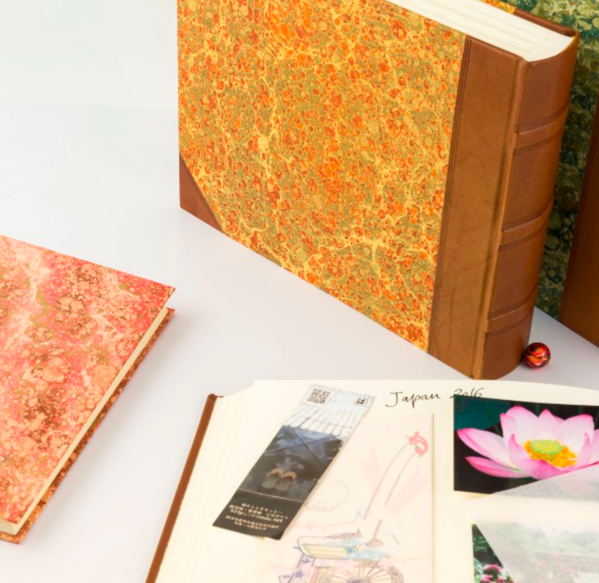 Marble and leather photo album