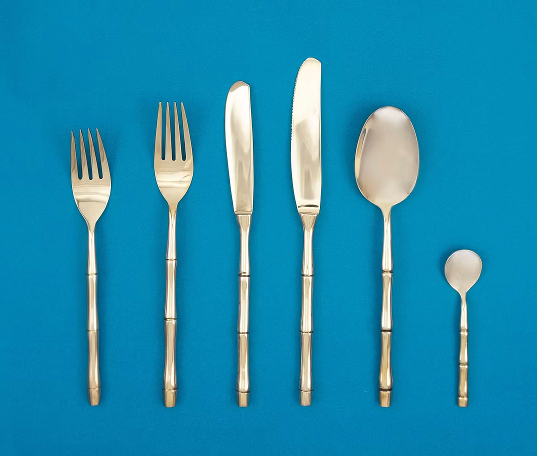 Bronze bamboo cutlery