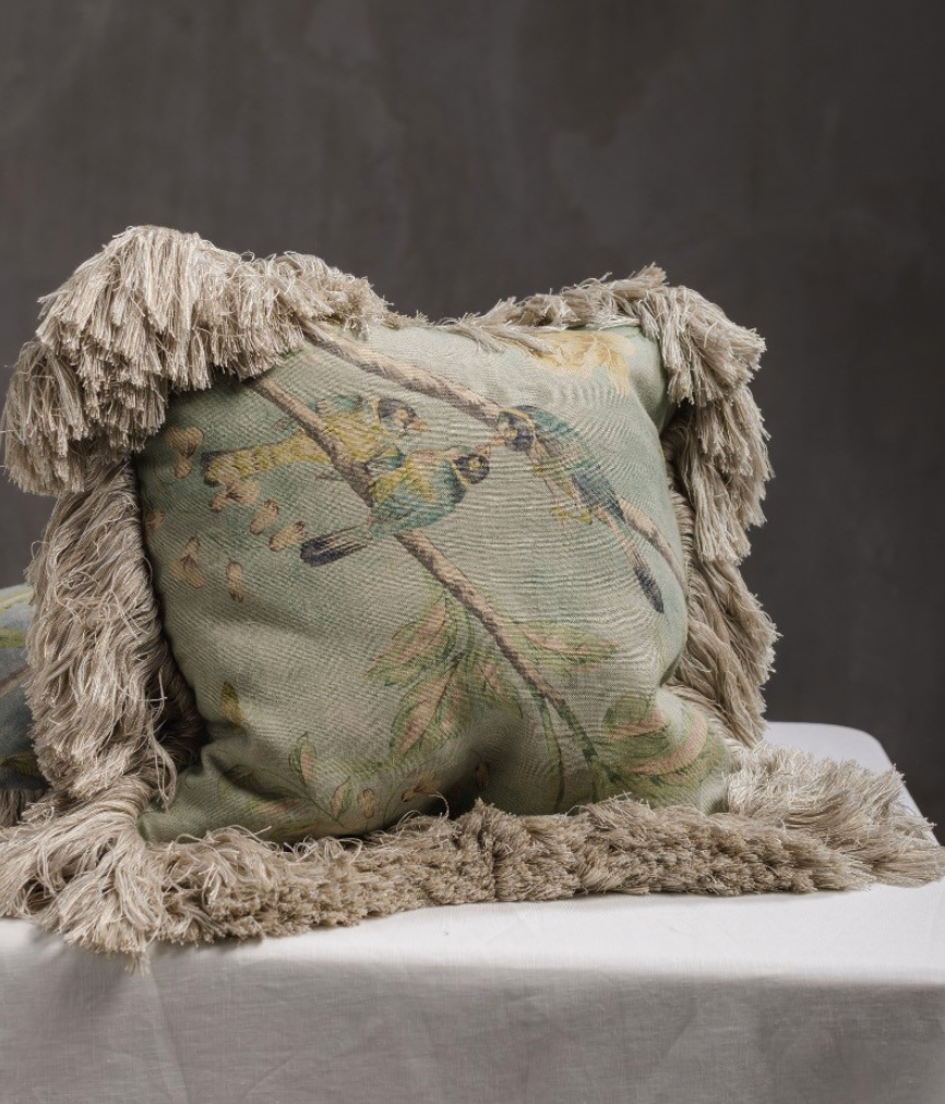 Ludo cushion cover: linen salvia