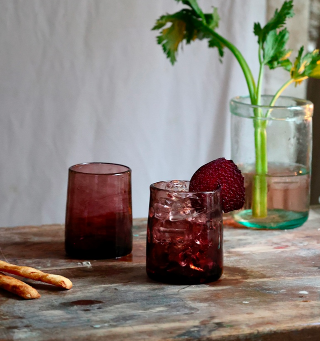 Rodi glass, framboise — mouth-blown by La Soufflerie, Paris