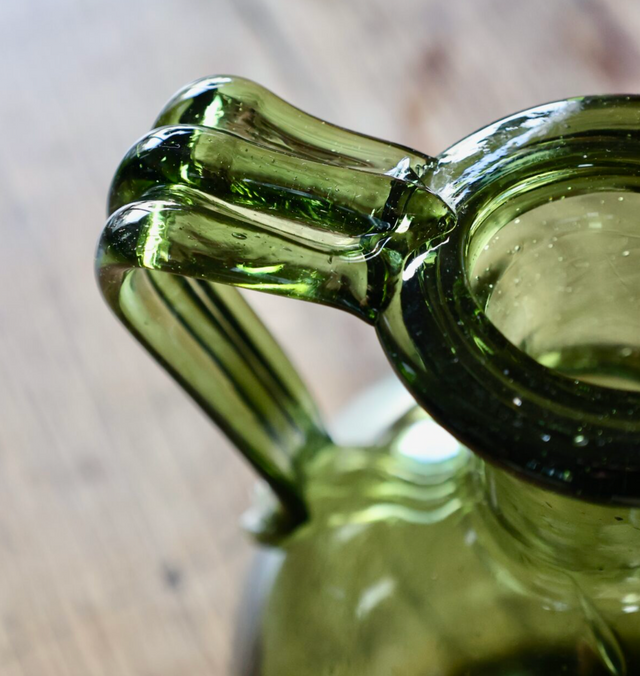 Osiris glass, vert fumé — mouth-blown by La Soufflerie, Paris