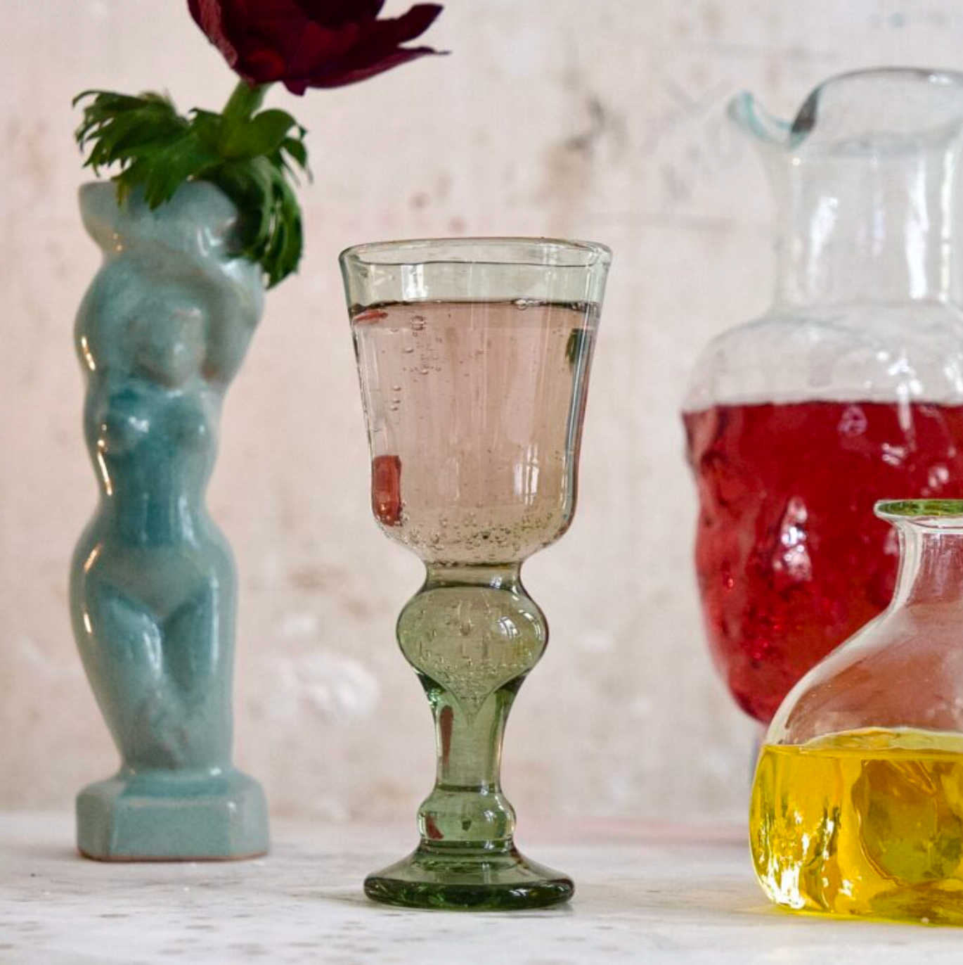White Wine Glass Vert Fumé