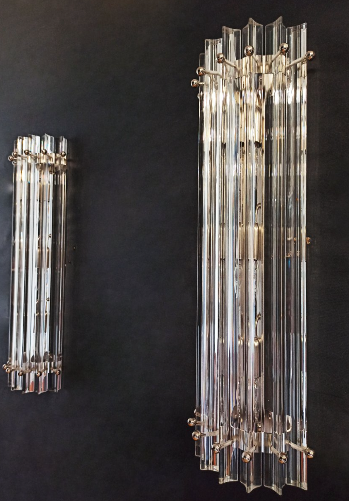 Pair of Vintage Murano Triedri Wall Sconces