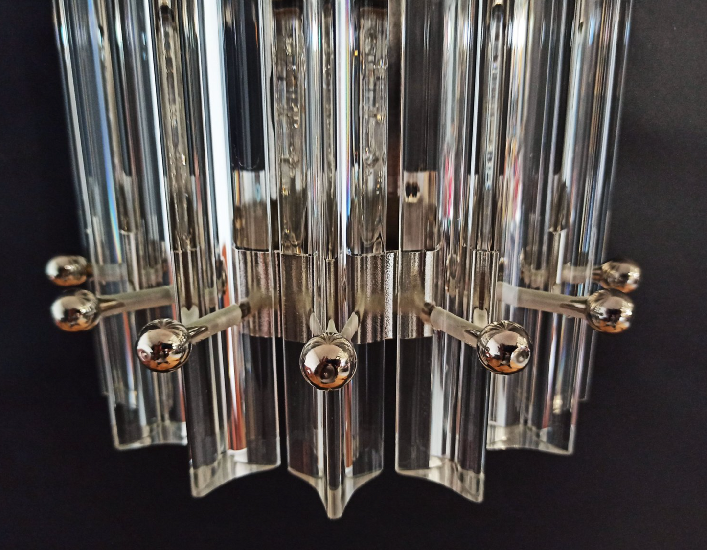 Pair of Vintage Murano Triedri Wall Sconces