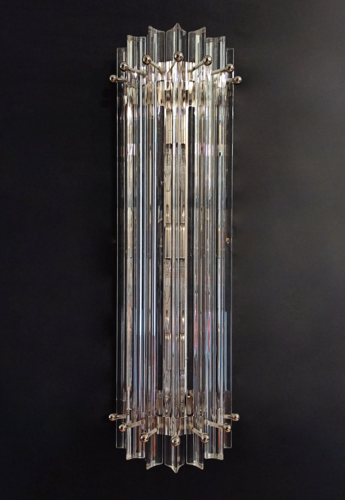 Pair of Vintage Murano Triedri Wall Sconces
