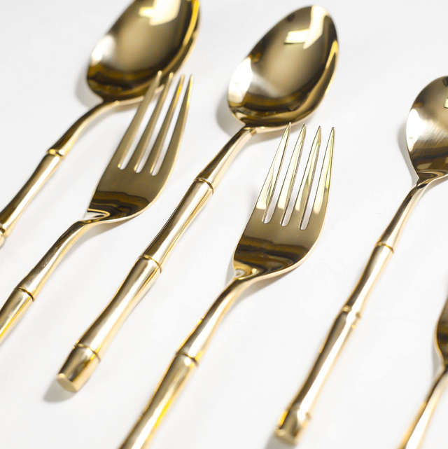 Bronze bamboo cutlery — hand-cast by Siam Bronze Factory, Bangkok