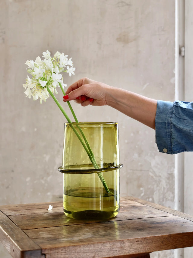 Vase Taka, Miel — mouth-blown recycled glass by La Soufflerie, Paris