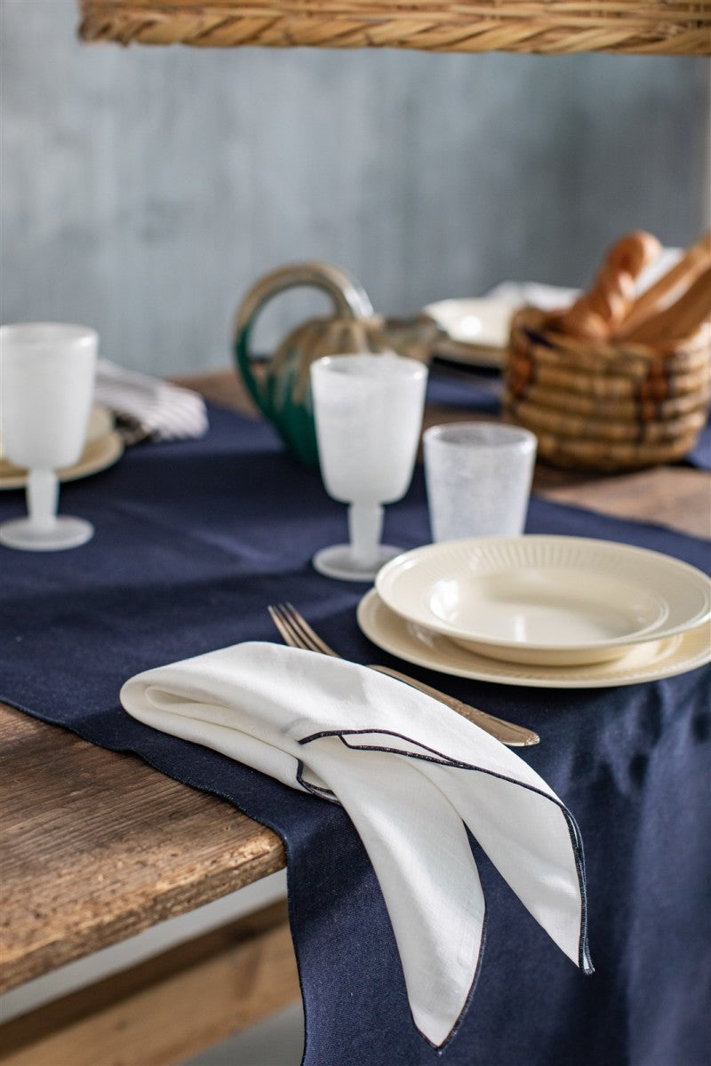 Filo napkin: Avorio-Deep Blu