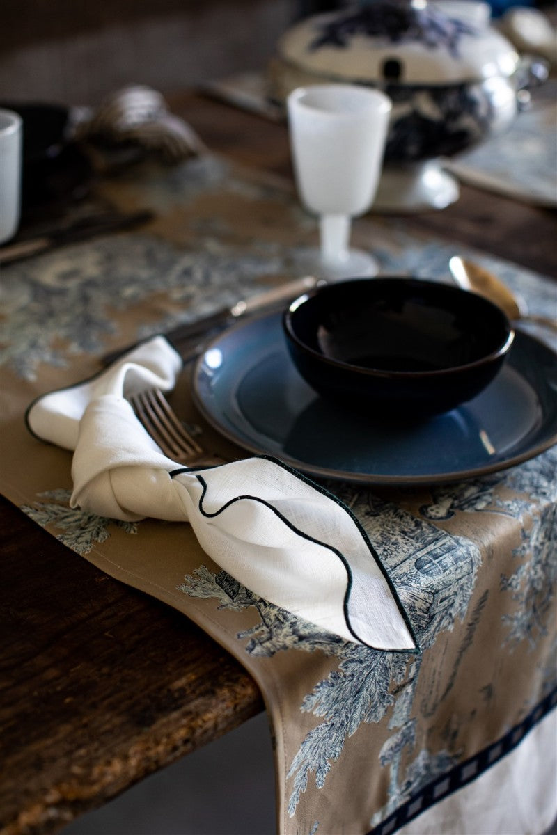 Filo napkin: Avorio-Deep Blu