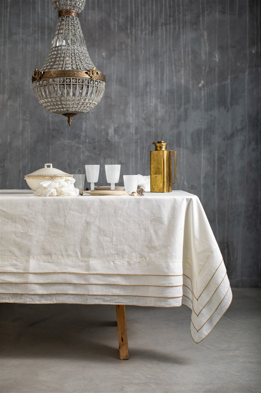 Sfogliatella tablecloth - Avorio-gold