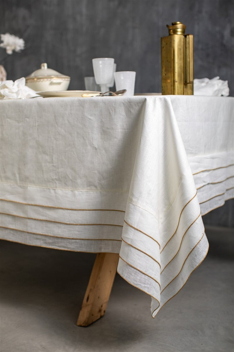 Sfogliatella tablecloth - Avorio-gold