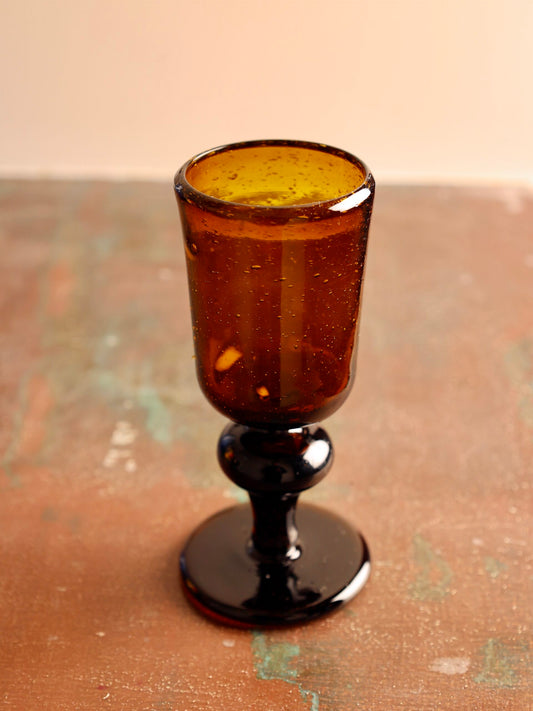 White Wine Glass Dark Brown
